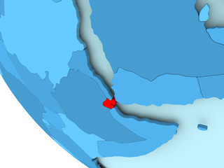 Djibouti on blue political globe