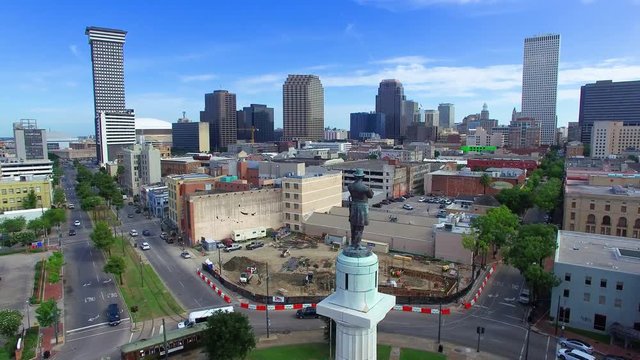 Looking over New Orleans from behind General Lee at Lee Circle 