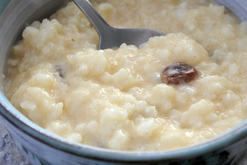 Rice pudding dessert
