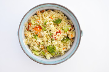 Bulgur salad flat lay view