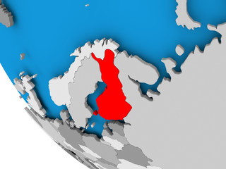 Finland on political globe