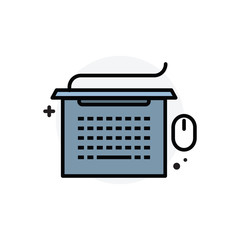 laptop concept Isolated Line Vector Illustration editable Icon