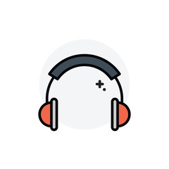 headphone concept Isolated Line Vector Illustration editable Icon
