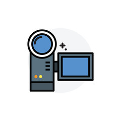 Naklejka premium camcorder concept Isolated Line Vector Illustration editable Icon
