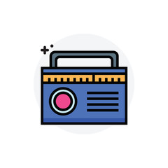 Vintage radio concept Isolated Line Vector Illustration editable Icon