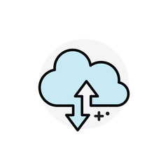 Cloud synchronization concept Isolated Line Vector Illustration editable Icon