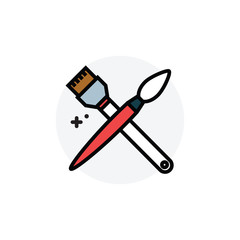 Painting brush concept Isolated Line Vector Illustration editable Icon