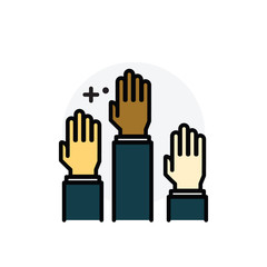 Hands up Isolated Line Vector Illustration editable Icon