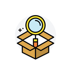 Products searching concept Isolated Line Vector Illustration editable Icon