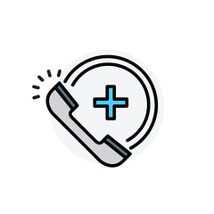 Emergency call concept Isolated Line Vector Illustration editable Icon