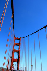Golden Gate Bridge Pillar in San Francisco, California, USA