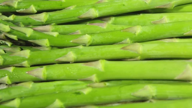 Rotating closeup view of asparagus