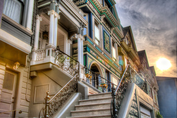 Fototapeta na wymiar San Francisco Historic Victorian Homes in the Haight District
