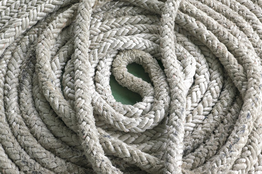 close up Old nylon ropes