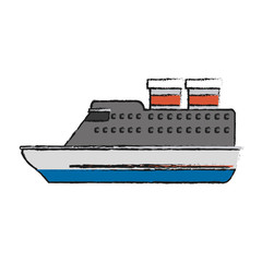 Obraz premium cruise ship sideview icon image vector illustration design