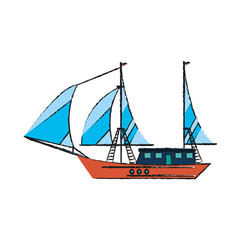 ship with sails icon image vector illustration design