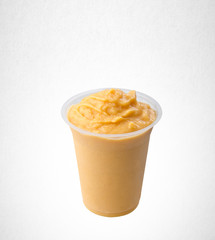yogurt or mango yogurt on a background.