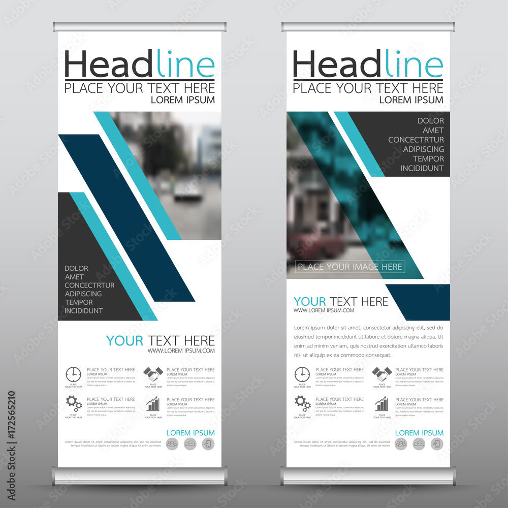 Canvas Prints roll up business banner design vertical template vector, cover presentation abstract geometric backg