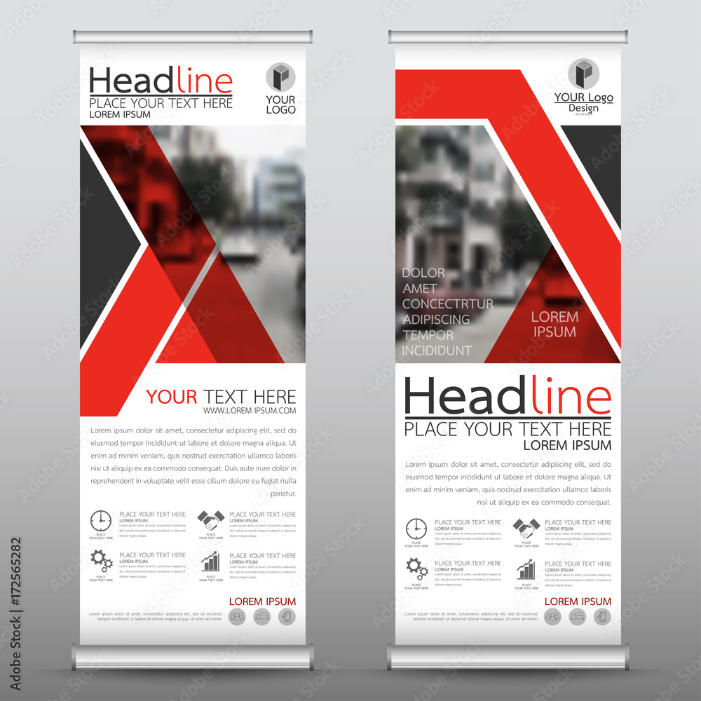 Canvas Prints roll up business banner design vertical template vector, cover presentation abstract geometric backg