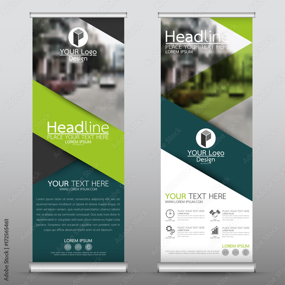Canvas Prints roll up business banner design vertical template vector, cover presentation abstract geometric backg