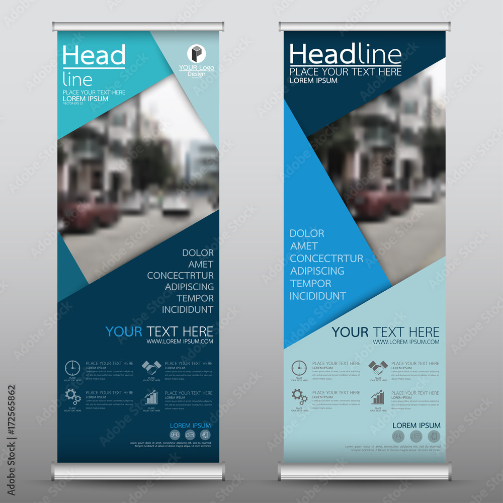 Canvas Prints roll up business banner design vertical template vector, cover presentation abstract geometric backg