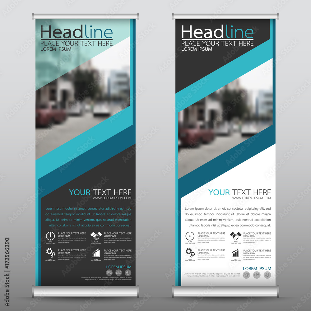Canvas Prints roll up business banner design vertical template vector, cover presentation abstract geometric backg