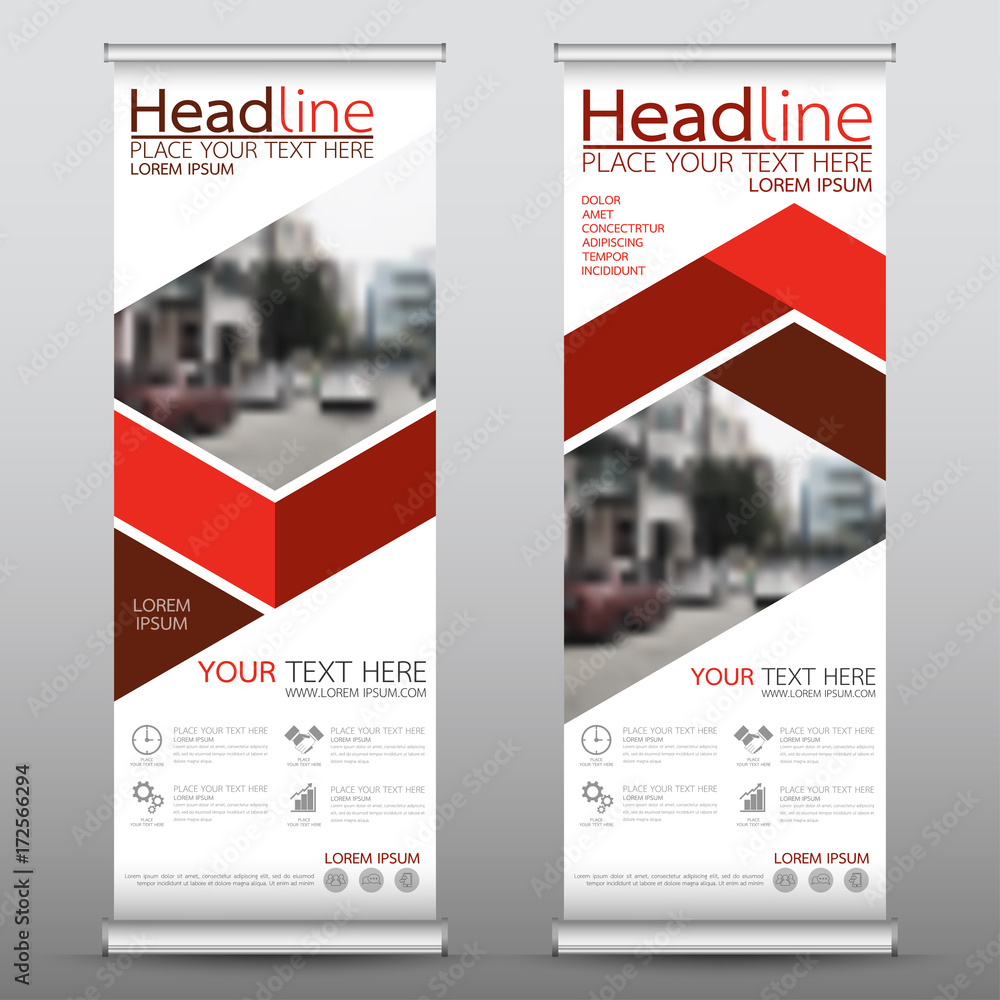 Canvas Prints roll up business banner design vertical template vector, cover presentation abstract geometric backg
