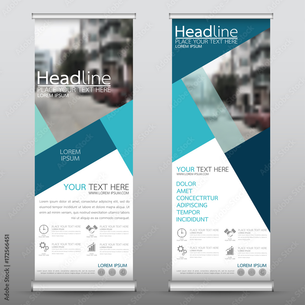 Canvas Prints roll up business banner design vertical template vector, cover presentation abstract geometric backg