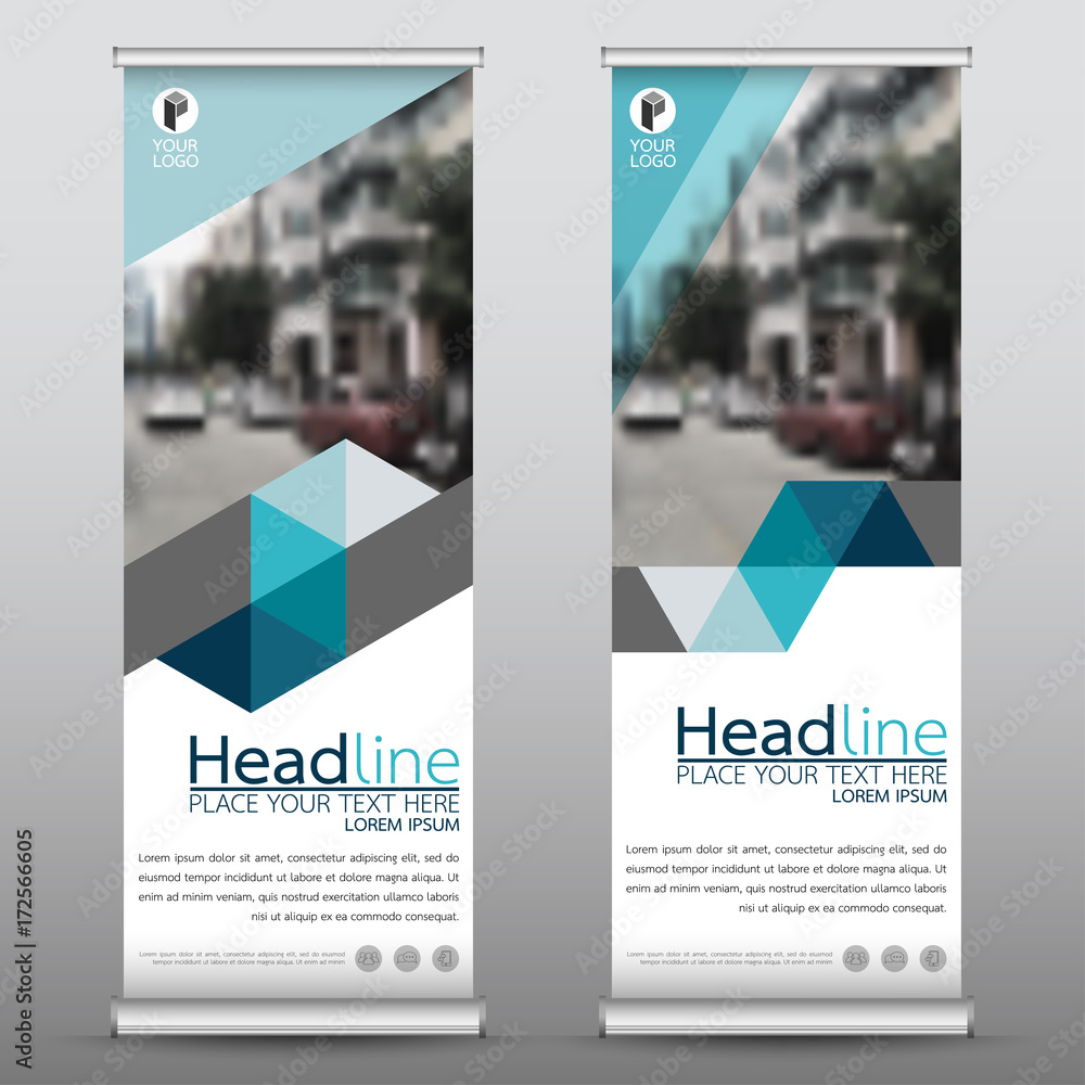 Canvas Prints roll up business banner design vertical template vector, cover presentation abstract geometric backg