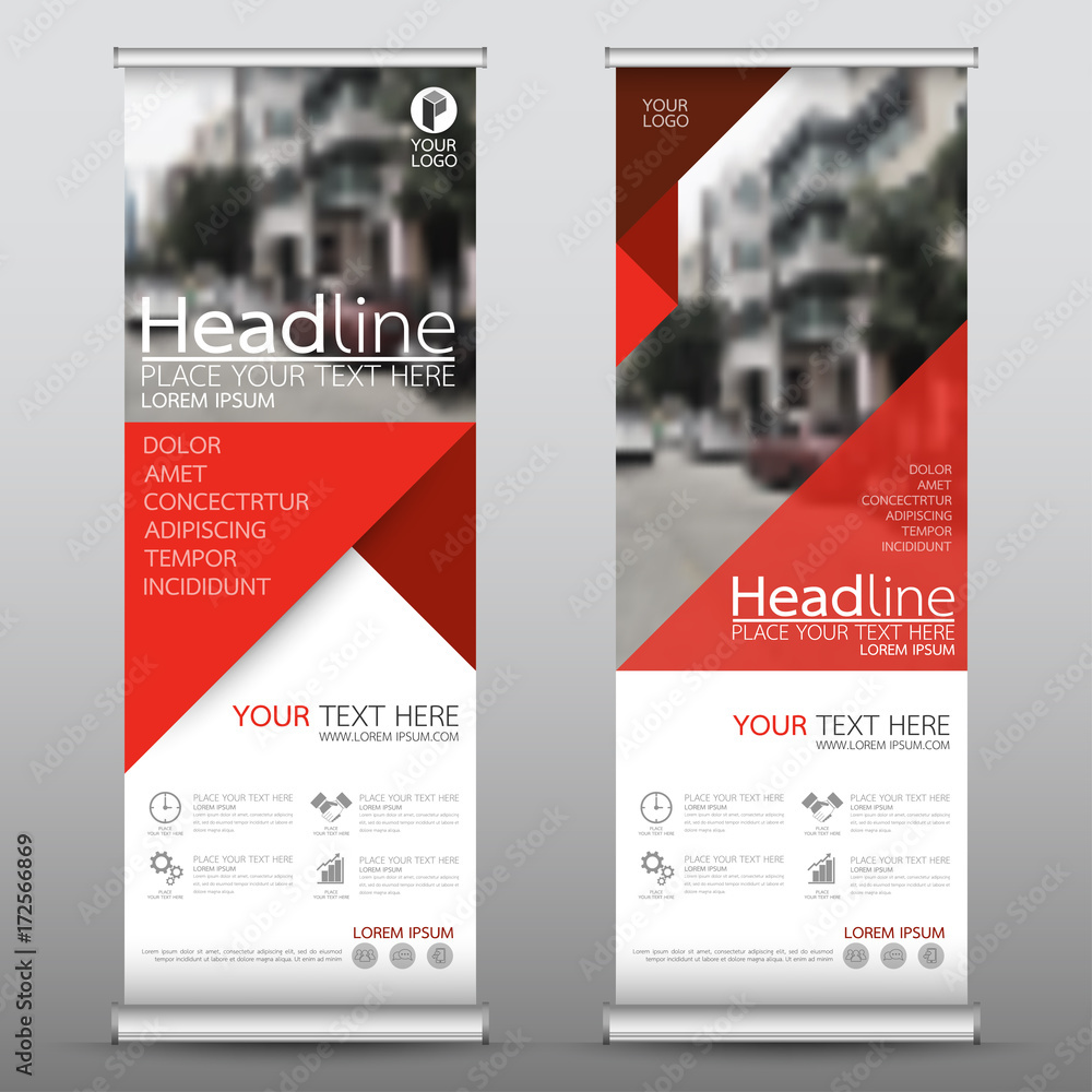 Canvas Prints roll up business banner design vertical template vector, cover presentation abstract geometric backg