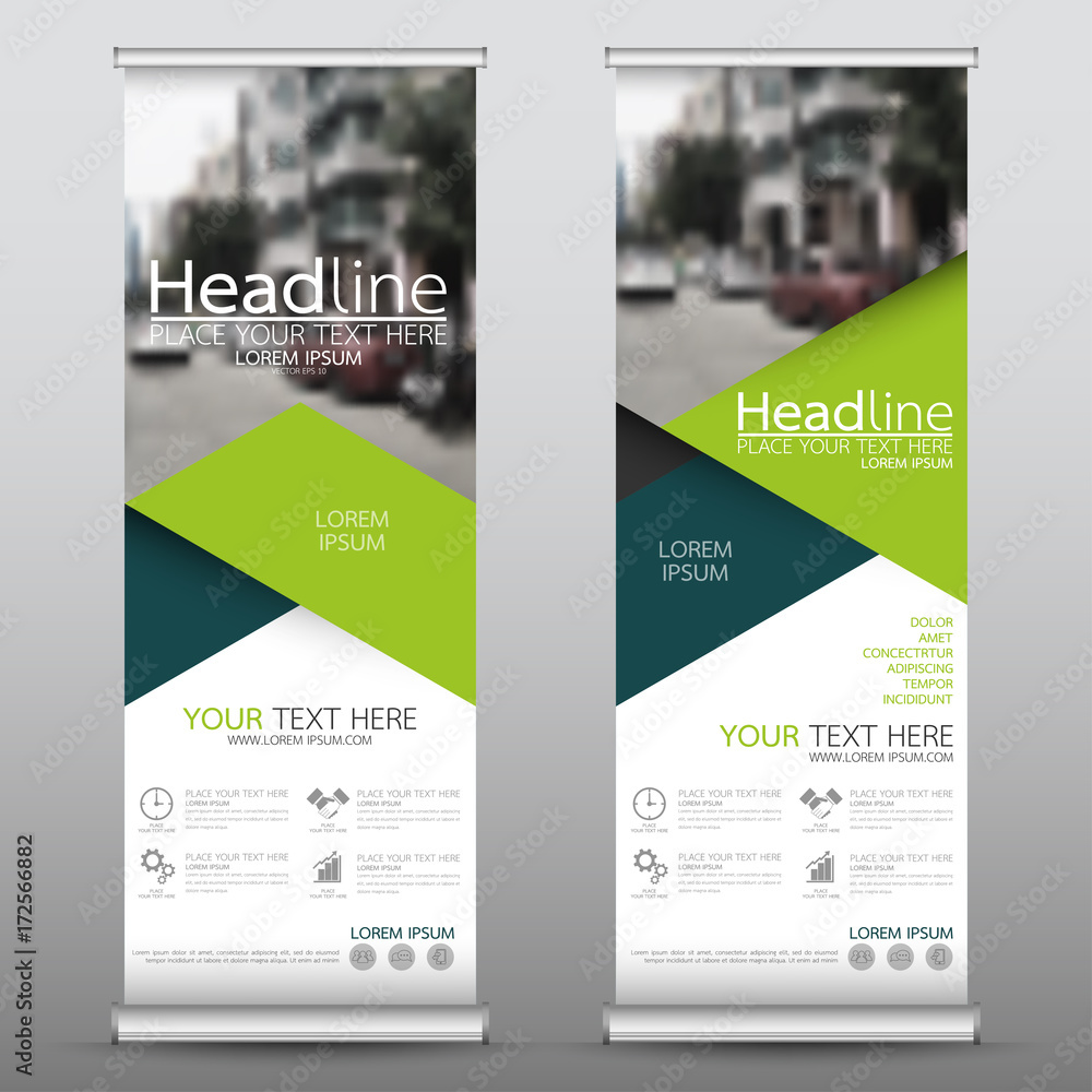 Canvas Prints roll up business banner design vertical template vector, cover presentation abstract geometric backg