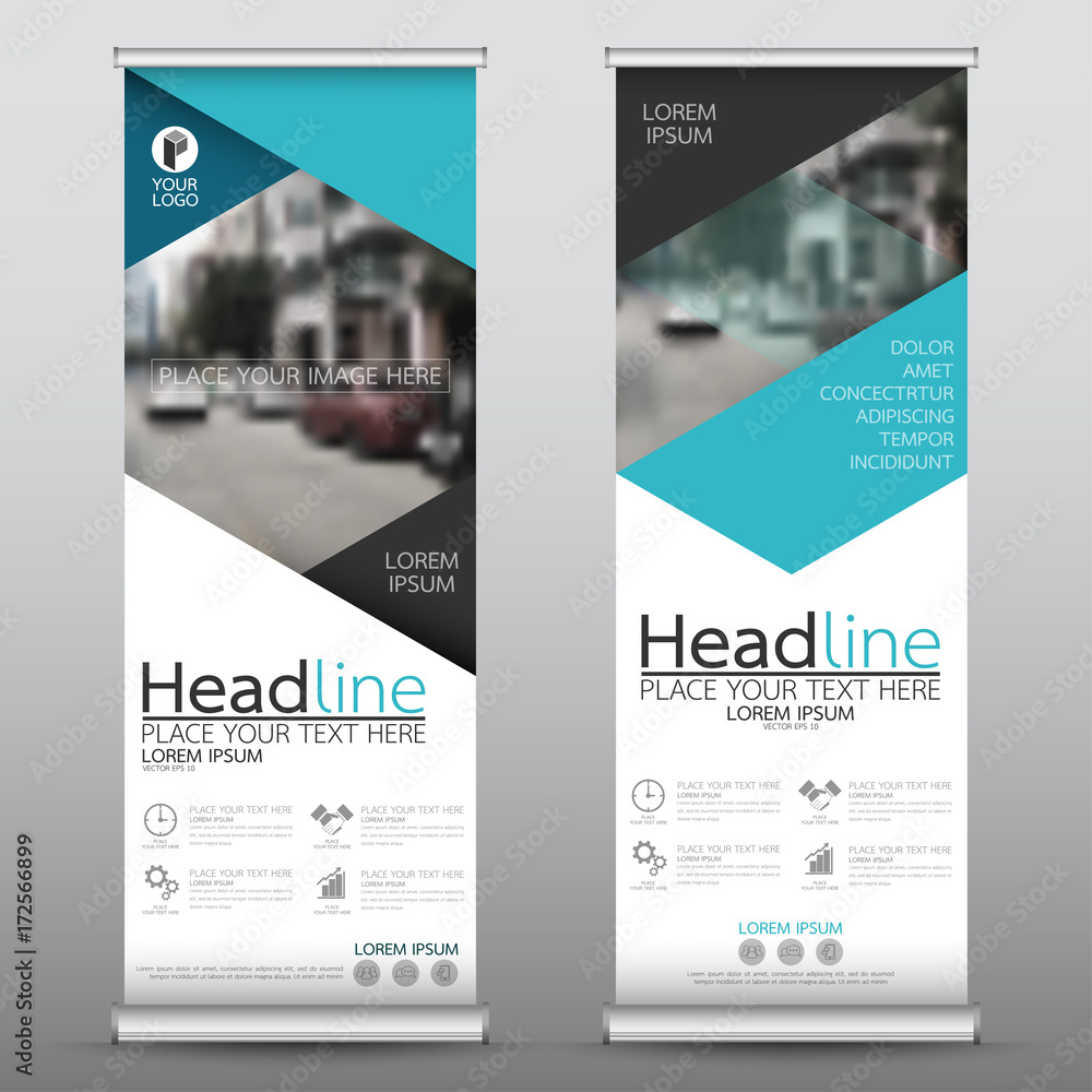 Canvas Prints roll up business banner design vertical template vector, cover presentation abstract geometric backg