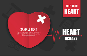 heart disease concept, wold health day vector design