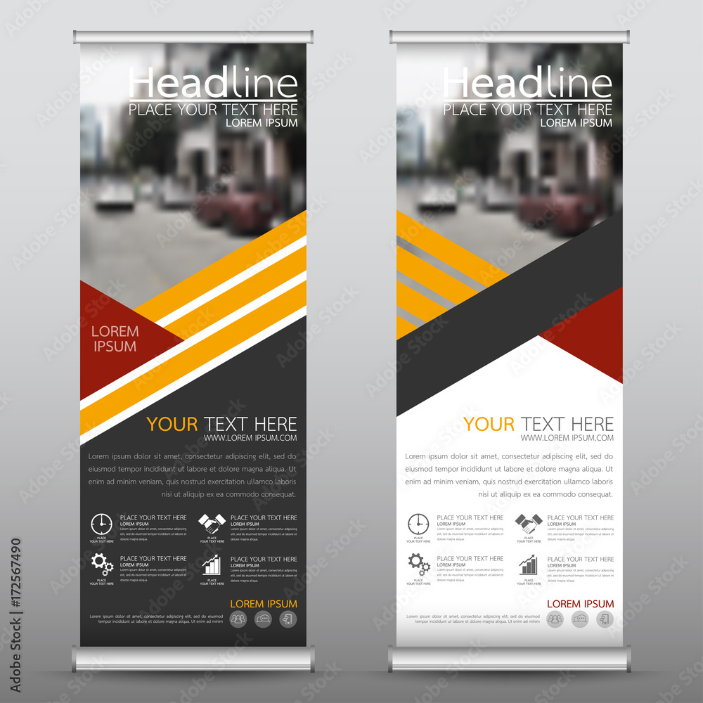Canvas Prints roll up business banner design vertical template vector, cover presentation abstract geometric backg