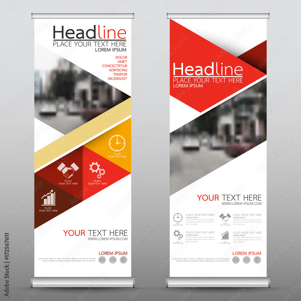 Wall mural roll up business banner design vertical template vector, cover presentation abstract geometric backg
