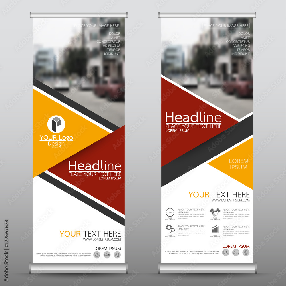 Canvas Prints roll up business banner design vertical template vector, cover presentation abstract geometric backg