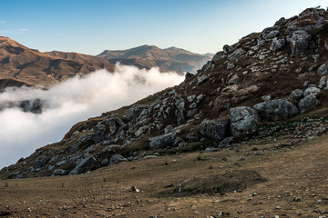 Highlands, clouds over mountains