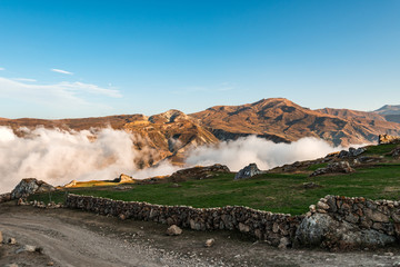 Stone fence in the mountains