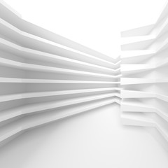 Abstract Interior Concept. White Architecture Background