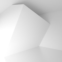 Abstract Cube Design. Minimal Modern Background. White Interior Concept