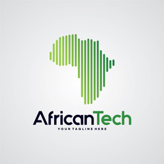 African Tech Logo Template Design Vector, Emblem, Design Concept, Creative Symbol, Icon