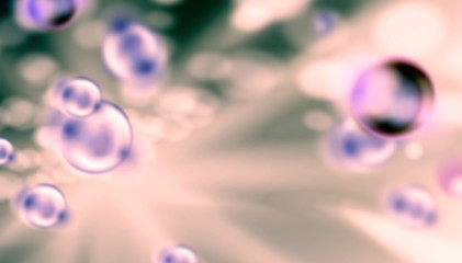 Blurred bubbles in sunlight. Abstract background.