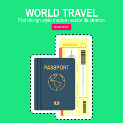 Trip to World. Travel to World. Vacation. Road trip. Tourism. Travel banner. Journey. Travelling illustration.
