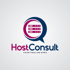 Host Consult Logo Template Design Vector, Emblem, Design Concept, Creative Symbol, Icon