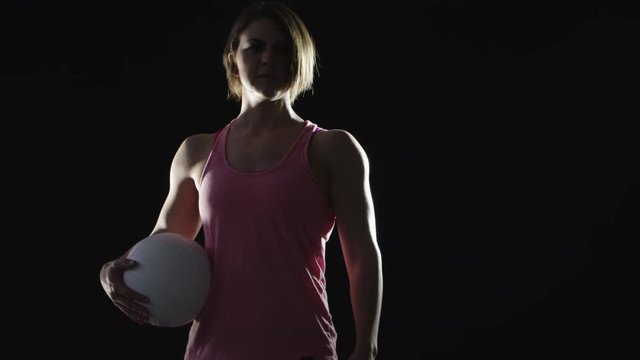 Stop motion woman playing volleyball