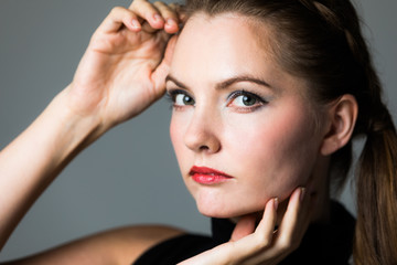 Fototapeta premium Portrait of young caucasian woman.