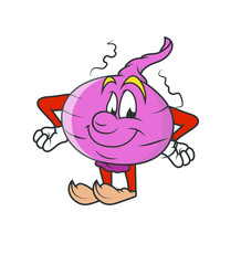 Happy Cartoon Onion Vector