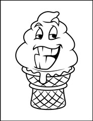 Funny Happy Face - Cartoon Ice Cream
