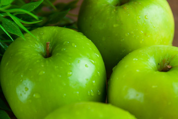 Apple Fruit on black background.
