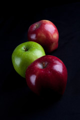 Apple Fruit on black background.
